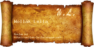 Wollák Leila névjegykártya